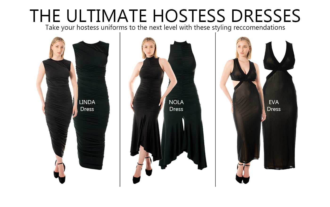 Hostess Uniforms for casino and hospitality industry. Designers for Circa Casino, Golden Nugget, Atlantis Casino, and Monarch Casino, Barry's Downtown Prime, Red Bloom, Stadium Swim. KAPTVA Apparel