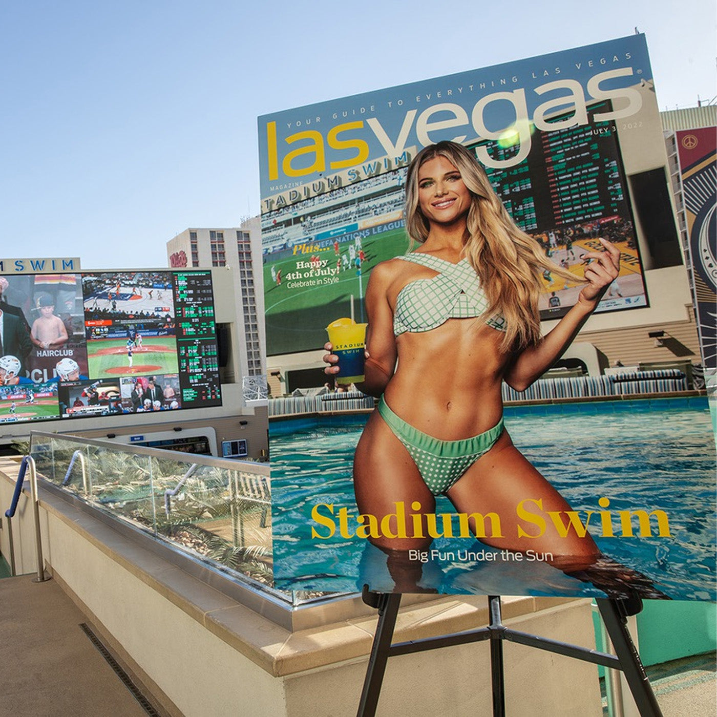 Kaptva Apparel swim uniform design featured in Las Vegas Weekly Circa Resort and Casino @ Stadium Swim