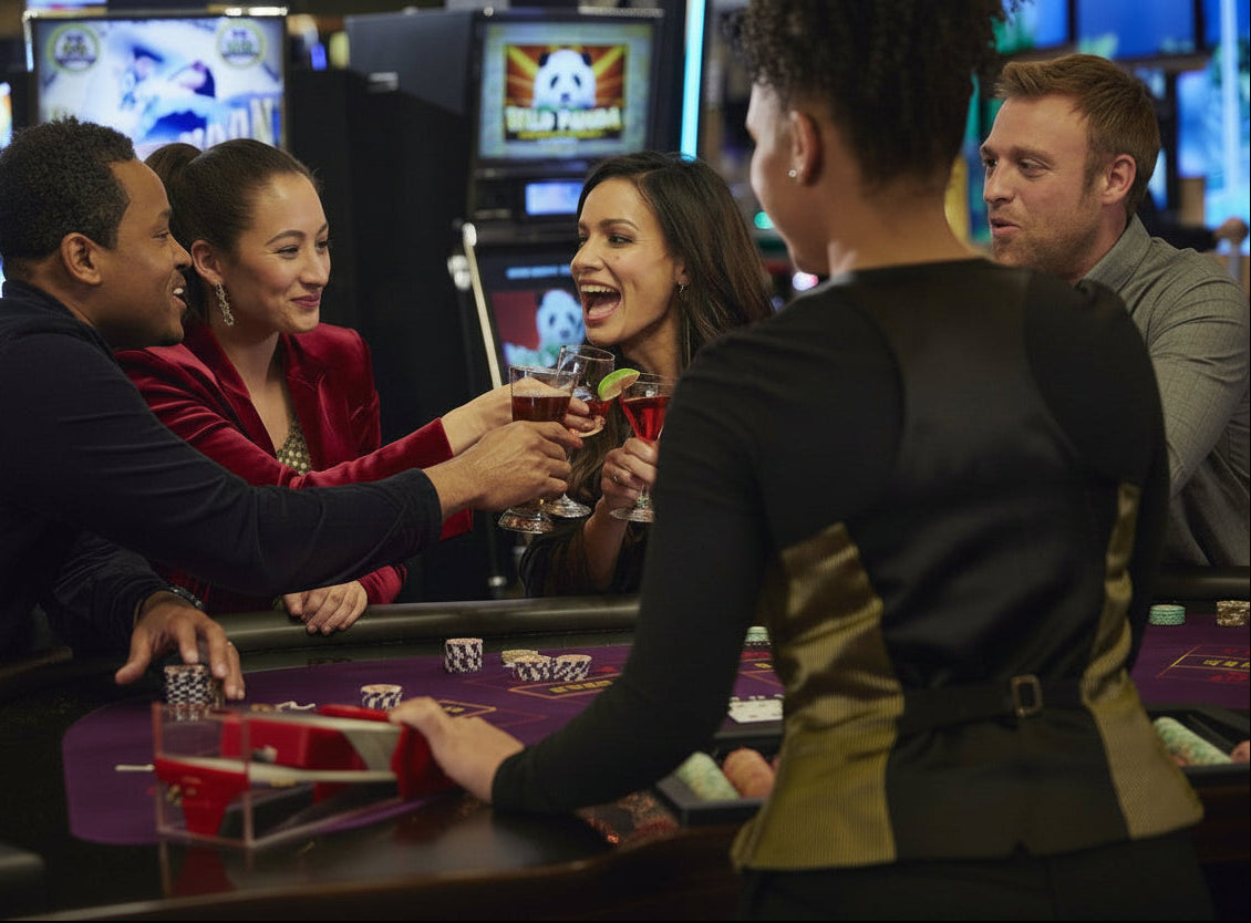 Casino dealer uniform featuring structured tailoring and breathable performance fabric designed for extended casino shifts
Custom gaming floor dealer uniform engineered for focus, comfort, and mobility during table game operations