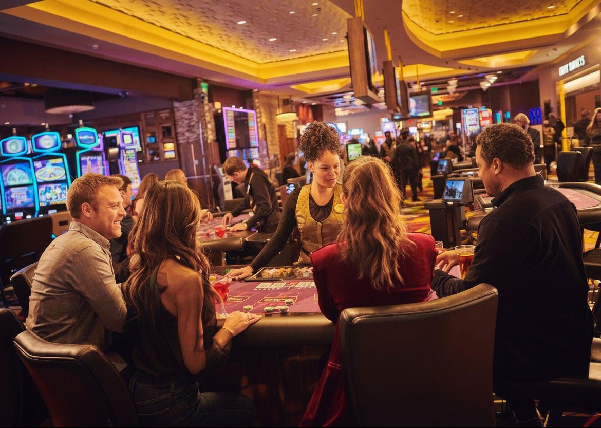 custom casino dealer uniforms with custom designed brocade for vest, shirts, and pants by Kaptva