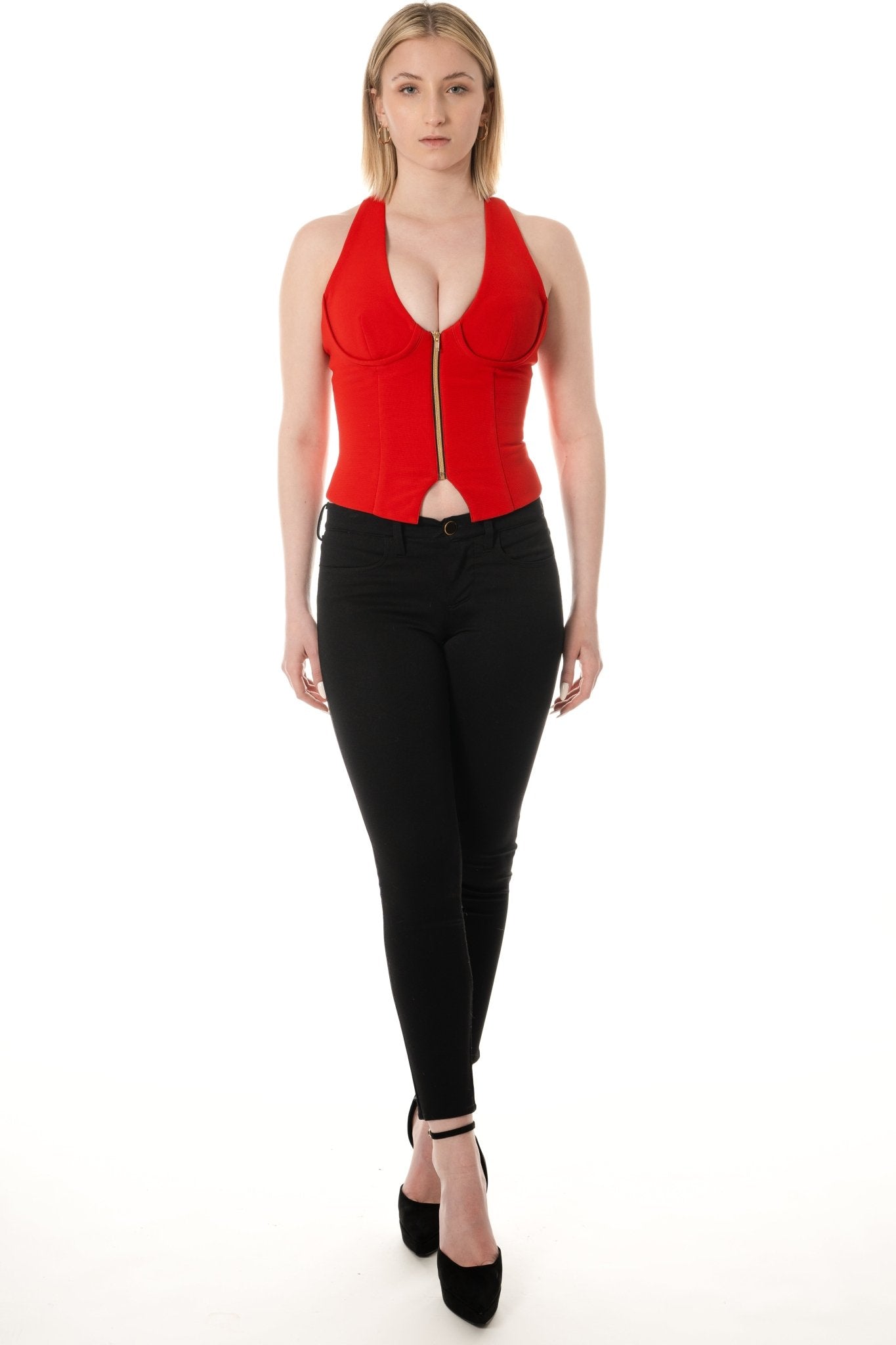 KELLY Skinny Uniform Pant for gaming, casino, hotel, restaurant, hospitality, and resorts. A jean style skinny pant for uniforms job function of dealer, waiter, or front desk. - KAPTVA Apparel