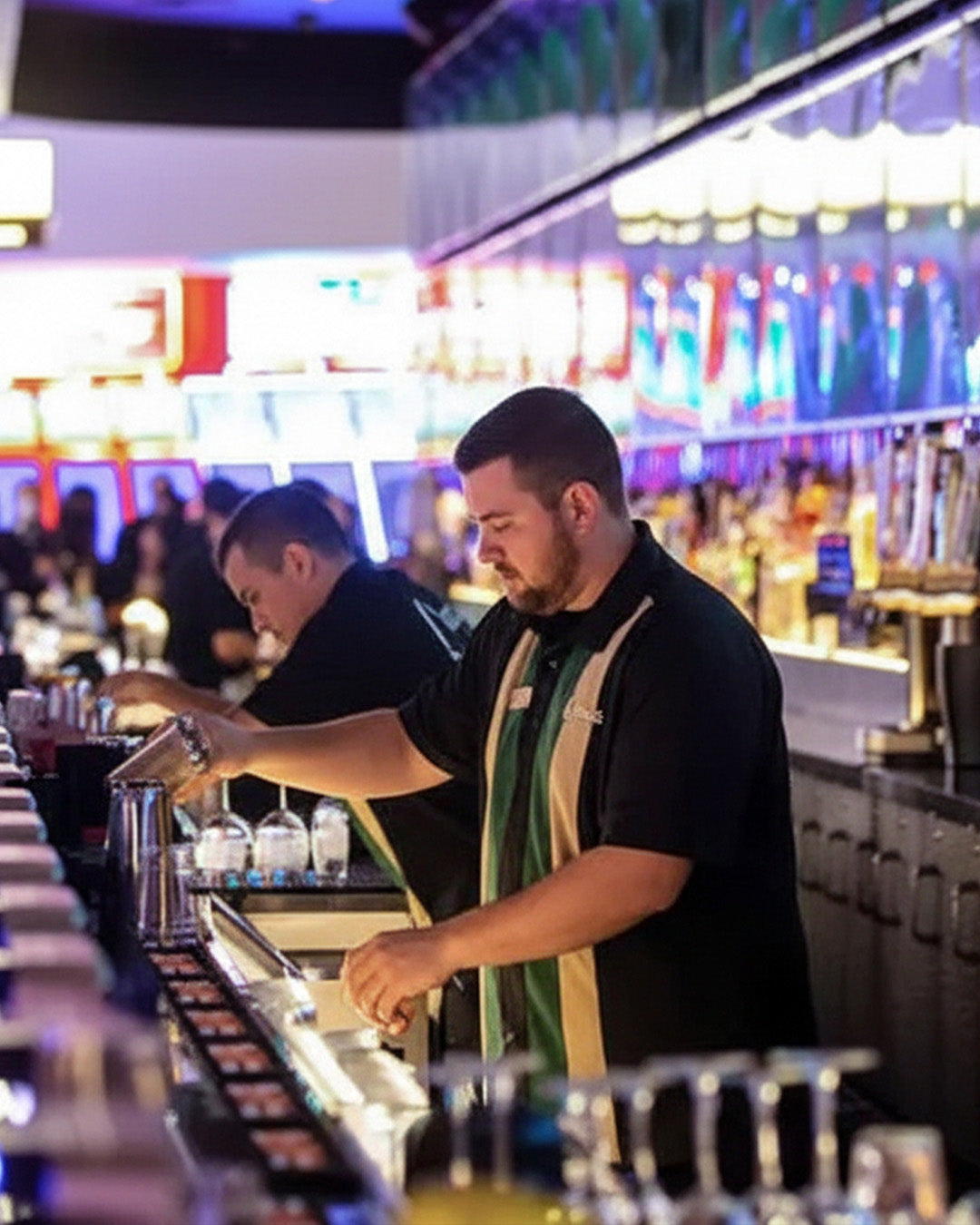 bartender uniforms for hotel casino and restaurants. Custom design and performance fabrics with modern fit.