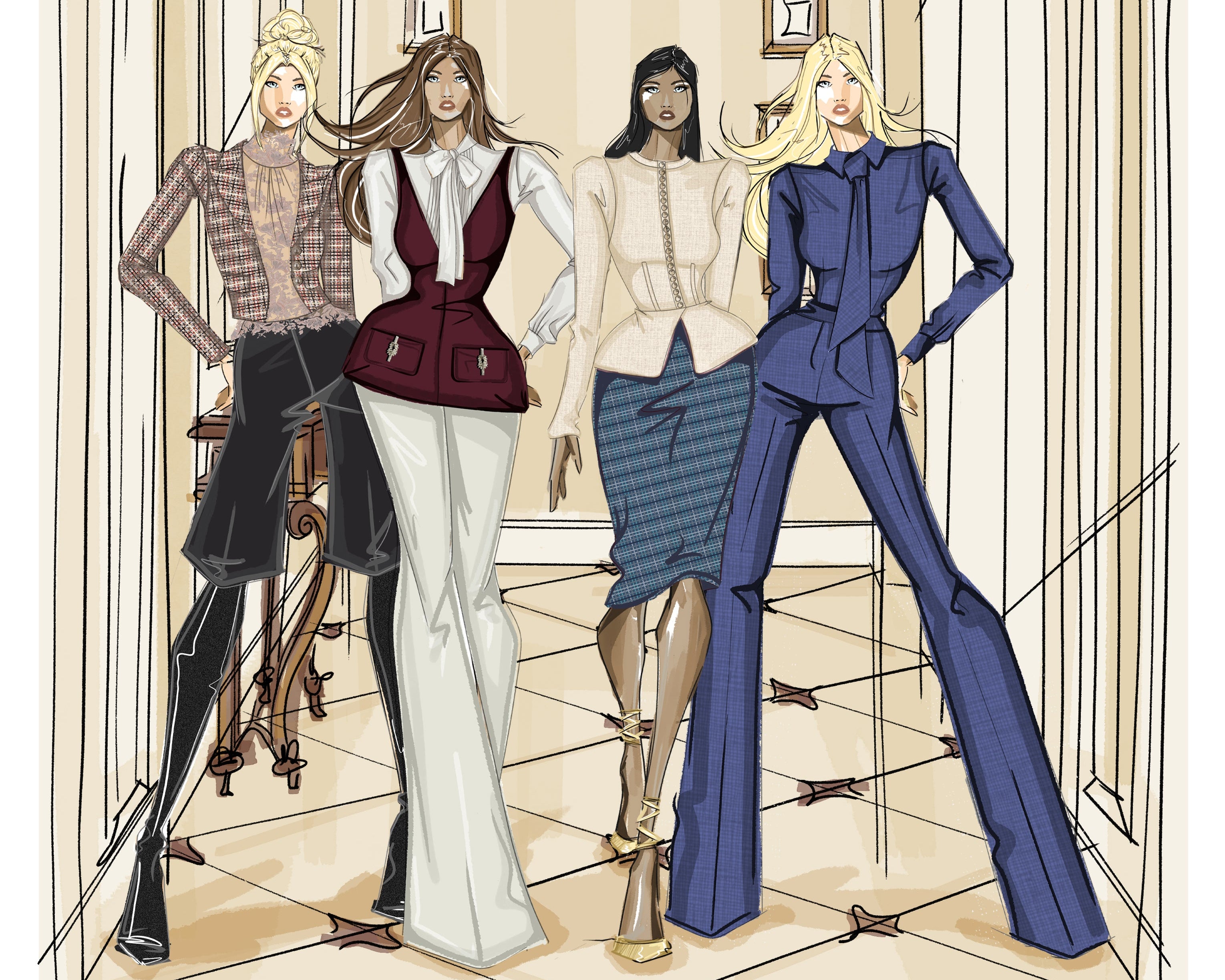 Front desk uniform design and manufacturer in the Las Vegas. Suits, shirts, pants, and accessories for the front of house staff positions.