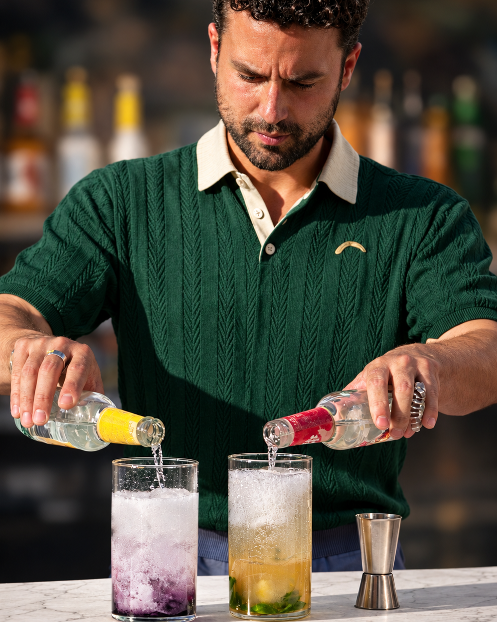 Modern bartender uniform designed for hospitality professionals with breathable materials, custom styling, and premium craftsmanship. uniform design and manufactured in Las Vegas Nevada